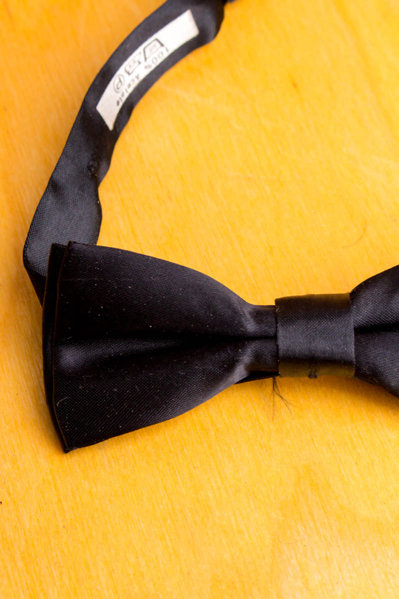 kleine Fliege schwarz Satin