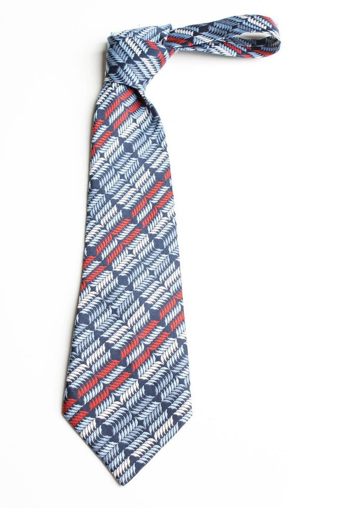 60er Jahre Schlips blau kariert 60er Accessoires blau Schlager vintageberlin.de