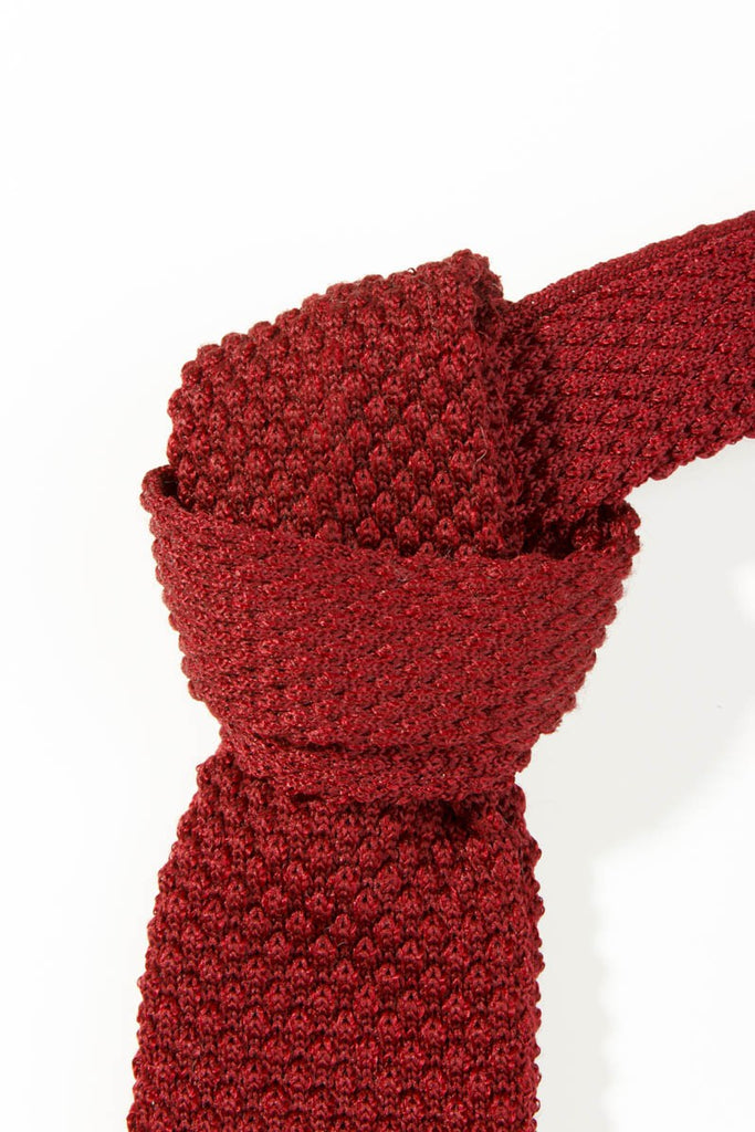 Strickschlips Trachtenkrawatte rot grau 50er 80er Accessoires grau Rockabilly rot vintageberlin.de