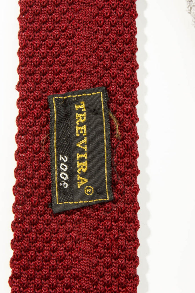 Strickschlips Trachtenkrawatte rot grau 50er 80er Accessoires grau Rockabilly rot vintageberlin.de