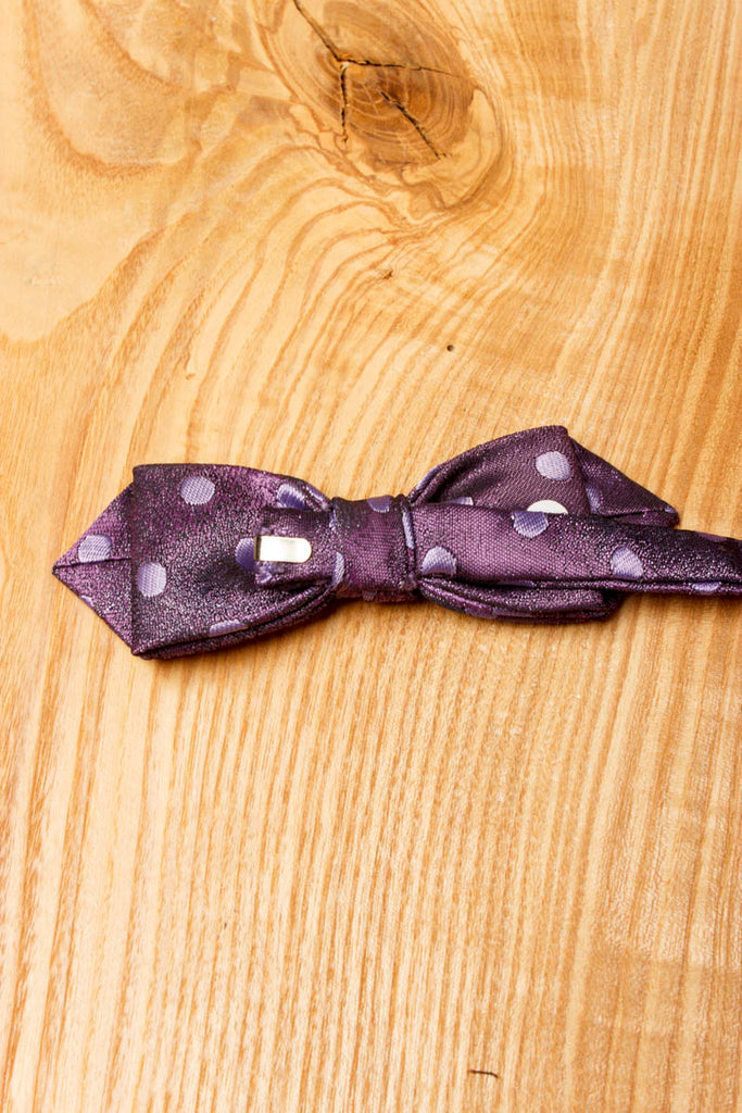 kleine Vintage Fliege lila Punkte 80er Accessoires lila real-80er real_80er vintageberlin.de