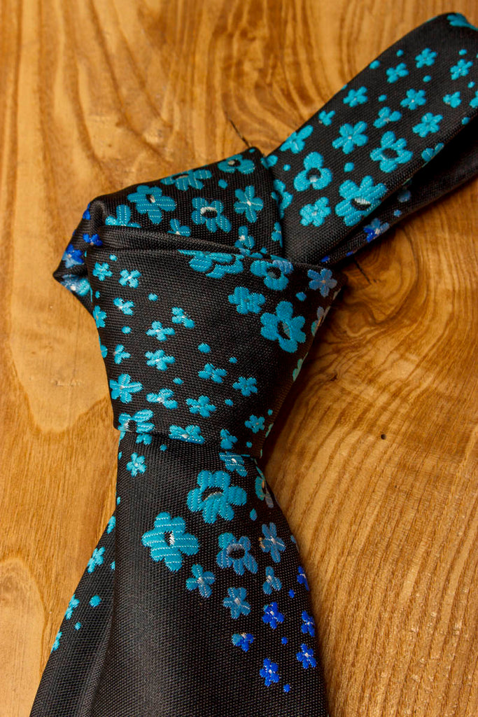 60er Jahre Schlips breit schwarz türkis 60er 70er Accessoires Schlager schwarz türkis vintageberlin.de