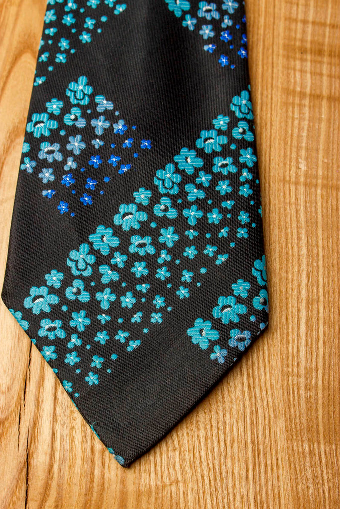 60er Jahre Schlips breit schwarz türkis 60er 70er Accessoires Schlager schwarz türkis vintageberlin.de