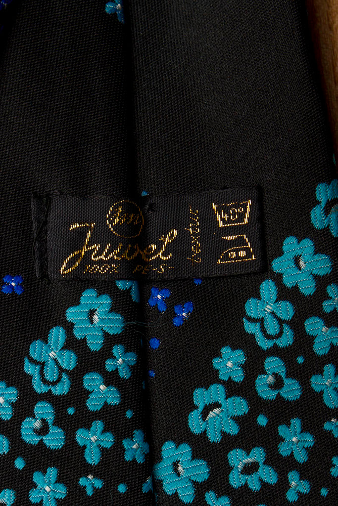 60er Jahre Schlips breit schwarz türkis 60er 70er Accessoires Schlager schwarz türkis vintageberlin.de