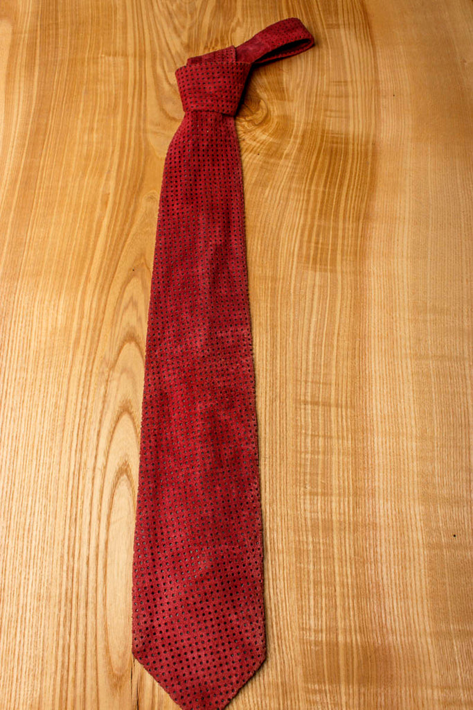 80er Jahre Schlips weinrot Wildleder 60er 80er Accessoires Rockabilly rot vintageberlin.de