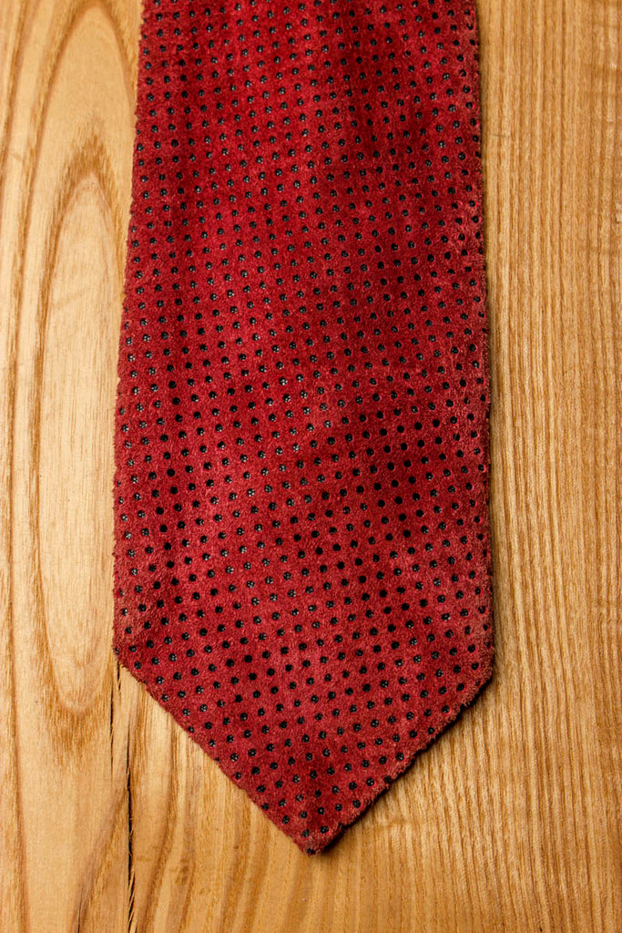 80er Jahre Schlips weinrot Wildleder 60er 80er Accessoires Rockabilly rot vintageberlin.de