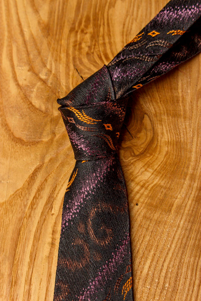 50er Krawatte schmal schwarz lila 50er 60er Accessoires Disco lila Rockabilly schwarz vintageberlin.de
