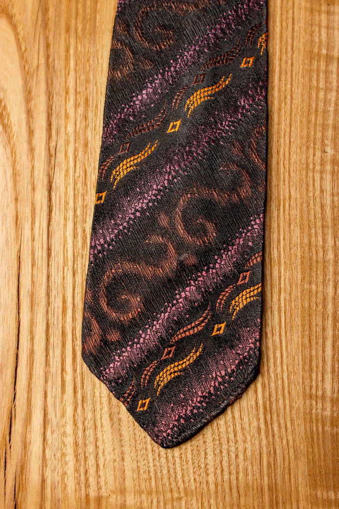 50er Krawatte schmal schwarz lila 50er 60er Accessoires Disco lila Rockabilly schwarz vintageberlin.de