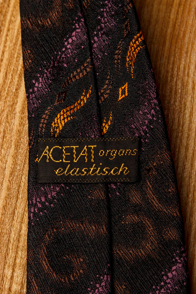 50er Krawatte schmal schwarz lila 50er 60er Accessoires Disco lila Rockabilly schwarz vintageberlin.de
