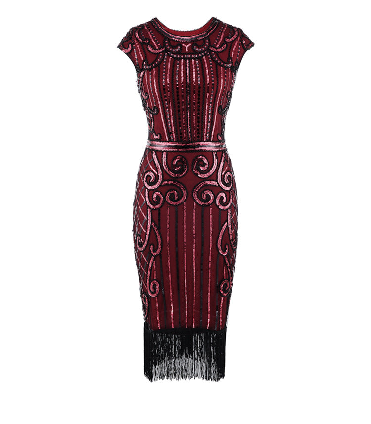 20er Jahre Charleston Kleid rot 20er Abendmode Charleston Flapper&Charleston Frau L 44-46 M 40-42 rot S 36-38 schwarz XL 48-50 vintageberlin.de