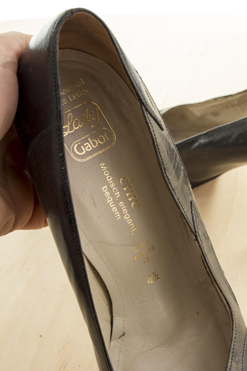 elegante Vintage Pumps schwarz gold