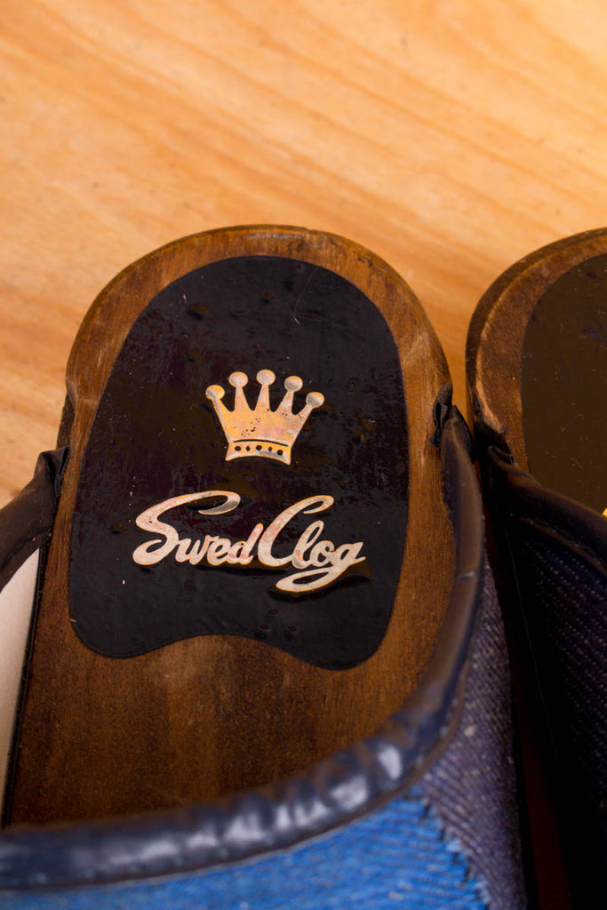 70er Jahre Clogs Denim 37 60er 70er blau Boho Disco Frau Hippie Schlager Schuhe vintageberlin.de