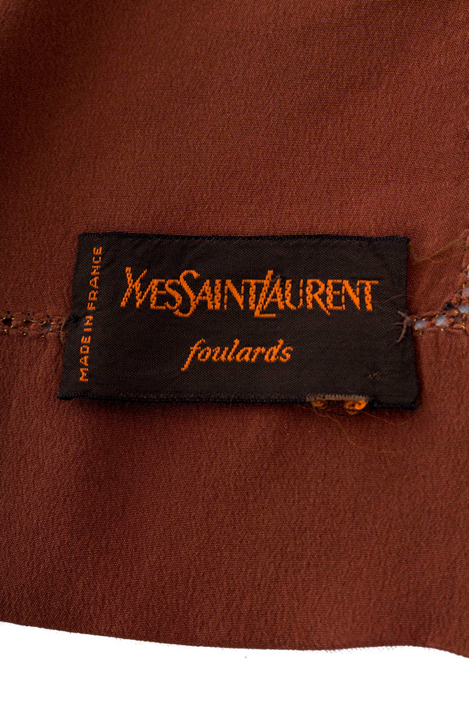 Vintage YSL Tuch braun gold Seide 70er 80er Accessoires Boho braun Designer Disco gold Rockabilly Special Tuch Unisize vintageberlin.de