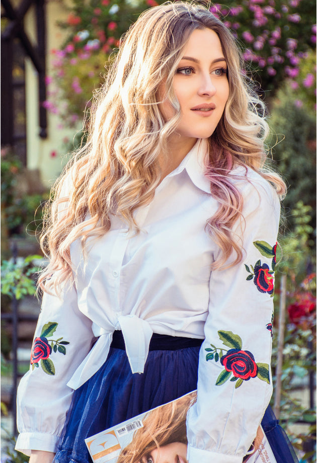 Bunte Vintage Bluse aus den 70ern mit Muster