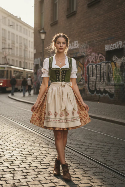 Dirndl Damen Vintage Oktoberfest Kleid