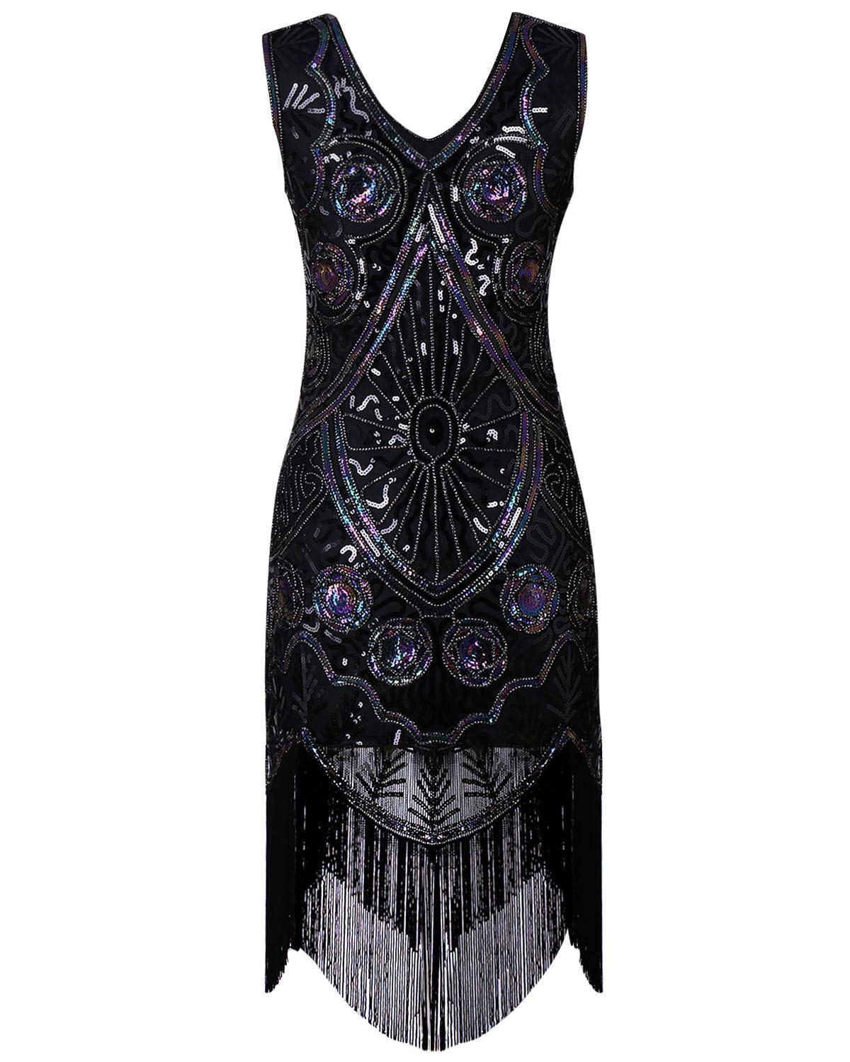 20er Jahre Paillettenkleid Retro Charleston Stil