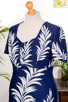 Hippie Abendkleid blau Muster
