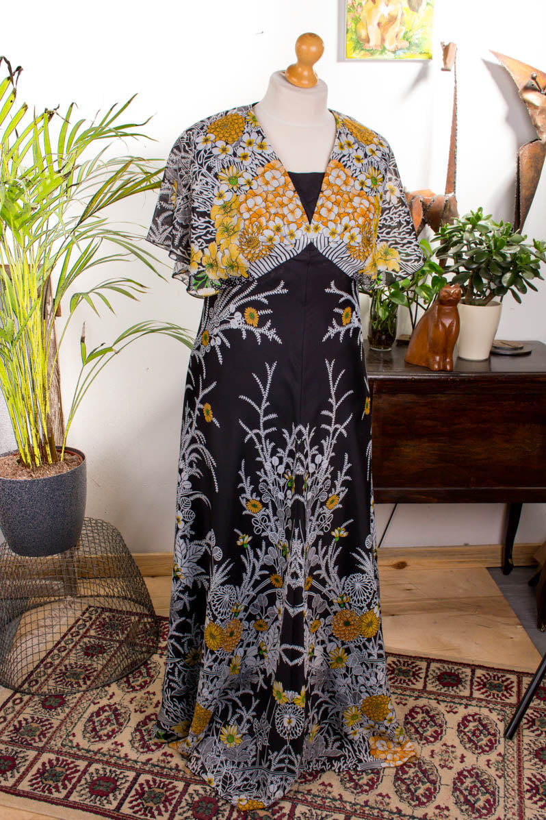 Hippie Maxikleid schwarz bunt