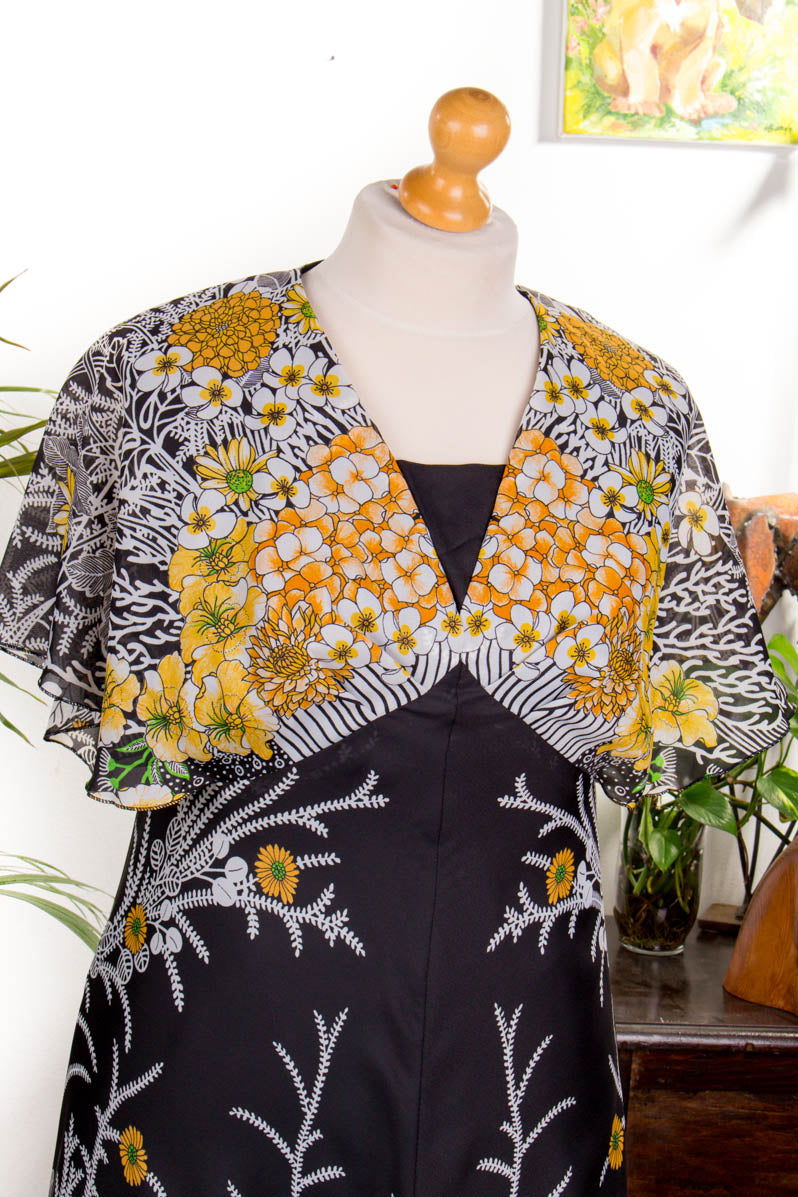 Hippie Maxikleid schwarz bunt