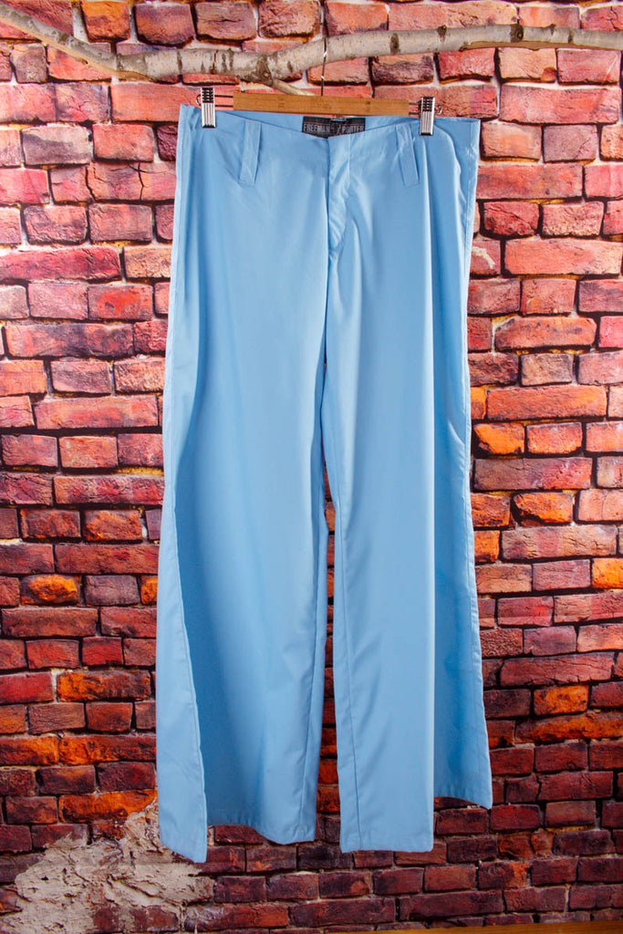 Vintage Palazzo Hose hellblau Default Title 90er blau Disco Frau M 40-42 Special vintageberlin.de