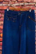 70er Jahre Jeans Schlaghose blau
