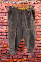 Vintage verstellbare Lederhose grau