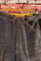 Vintage verstellbare Lederhose grau