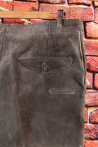 Vintage verstellbare Lederhose grau