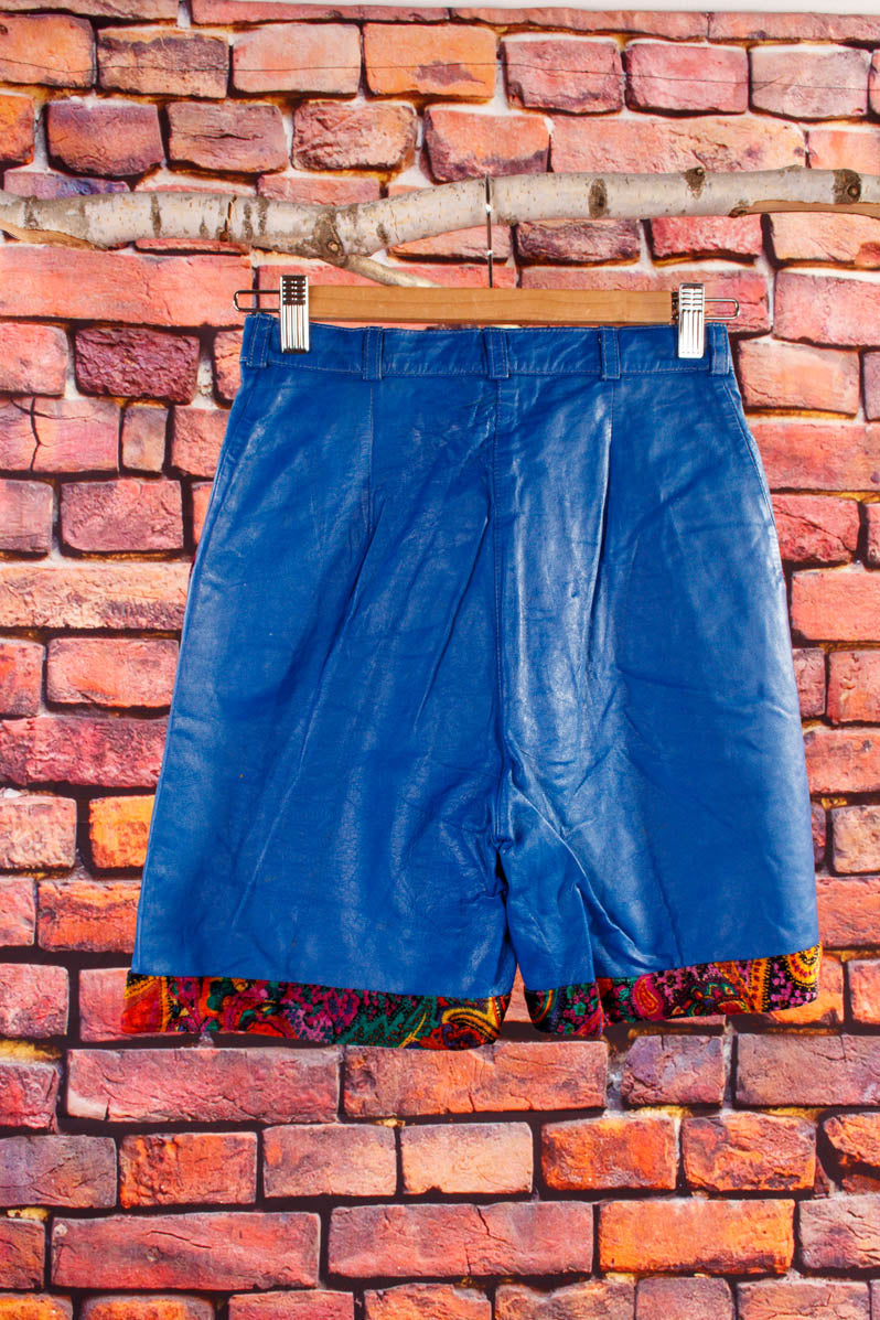 Vintage Ledershorts blau