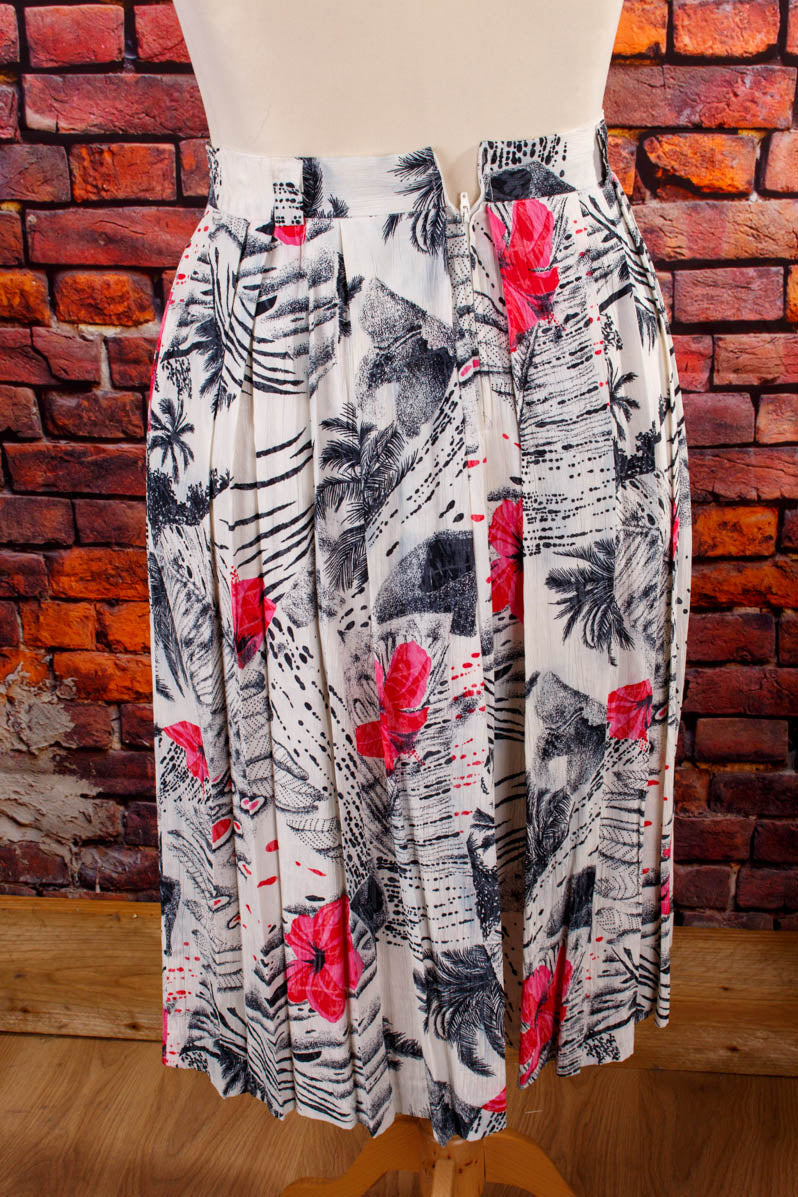 80er Faltenrock Hawaiimuster