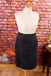 Winterrock blau Blumen 80er 90er blau bunt Frau L 44-46 M 40-42 Rockabilly Sekretärin Special vintageberlin.de