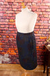 Winterrock blau Blumen 80er 90er blau bunt Frau L 44-46 M 40-42 Rockabilly Sekretärin Special vintageberlin.de