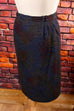 Winterrock blau Blumen 80er 90er blau bunt Frau L 44-46 M 40-42 Rockabilly Sekretärin Special vintageberlin.de