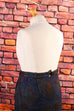 Winterrock blau Blumen 80er 90er blau bunt Frau L 44-46 M 40-42 Rockabilly Sekretärin Special vintageberlin.de