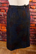 Winterrock blau Blumen 80er 90er blau bunt Frau L 44-46 M 40-42 Rockabilly Sekretärin Special vintageberlin.de