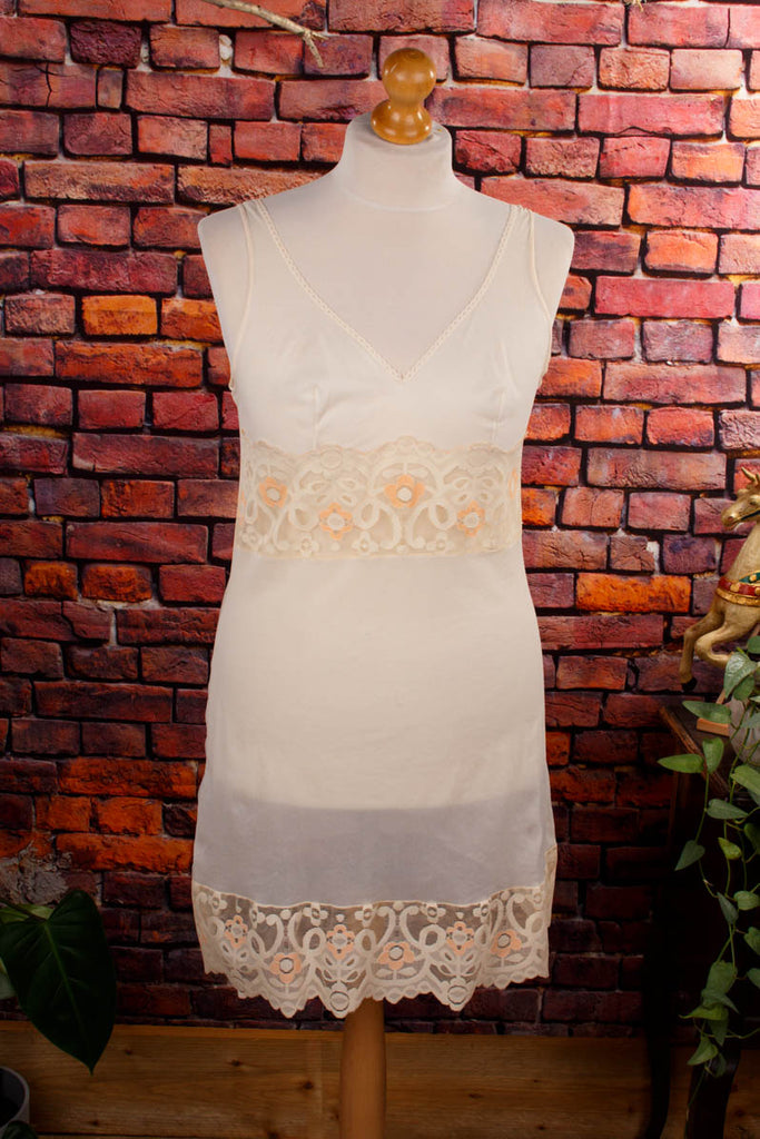 70s Unterkleid creme Spitze