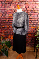 80er Powerdress schwarz-weiß