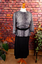 80er Powerdress schwarz-weiß