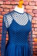 70s Boho Hippiekleid blau
