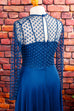 70s Boho Hippiekleid blau
