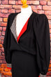 Designer Power Dress Seide 80er 90er Abendmode Designer Frau M 40-42 schwarz Special vintageberlin.de
