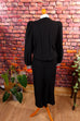 Designer Power Dress Seide 80er 90er Abendmode Designer Frau M 40-42 schwarz Special vintageberlin.de