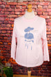 80er Langarmshirt rosa bestickt