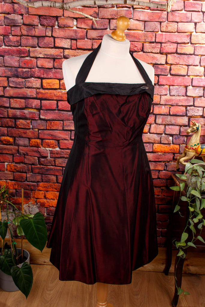 Cocktailkleid weinrot Taft Default Title 90er Abendmode Boho Frau Gothic rot Special XL 48-50 vintageberlin.de