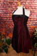 Cocktailkleid weinrot Taft 90er Abendmode Boho Frau Gothic rot Special XL 48-50 vintageberlin.de