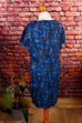 60s Seidenkleid blau Muster 50er 60er blau Frau L 44-46 M 40-42 real-rockabilly Rockabilly Sekretärin Special vintageberlin.de