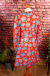 Vintage Discokleid bunt Blumen 60er 70er Abendmode bunt Disco Frau M 40-42 real-disco rot Schlager Special türkis vintageberlin.de