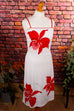 Sommerkleid rot weiß 80er 90er Abendmode Boho Frau M 40-42 Rockabilly rot Special weiß vintageberlin.de