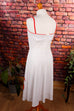 Sommerkleid rot weiß 80er 90er Abendmode Boho Frau M 40-42 Rockabilly rot Special weiß vintageberlin.de