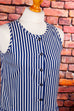 Vintage Sommerkleid Streifen 20er 80er blau Boho Charleston Flapper&Charleston Frau S 36-38 Special vintageberlin.de